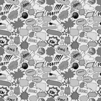 Seamless pattern background with handdrawn comic book speech bubbles, vector illustration