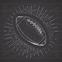 fútbol, etiqueta vintage de pelota de rugby, boceto dibujado a mano, insignia retro con textura grunge, estampado de camiseta de diseño de tipografía, ilustración vectorial vector