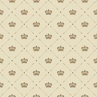 Royal wallpaper seamless pattern with crown and decorative elements. Luxury background vector