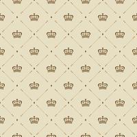 Royal wallpaper seamless pattern with crown and decorative elements. Luxury background vector