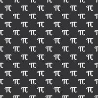 Pi symbol seamless pattern vector illustration. Hand drawn sketched Grunge mathematical signs and formulas, Vector illustration