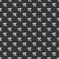 Pi symbol seamless pattern vector illustration. Hand drawn sketched Grunge mathematical signs and formulas, Vector illustration