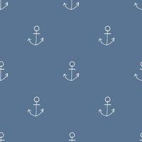 Anchor Hand Drawn Seamless Pattern Vector Illustration.