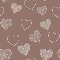 Seamless pattern with hand drawn doodle hearts, vector illustration, Abstract background