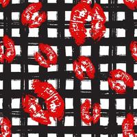 Kiss, Lips Seamless Pattern background. Vector Illustration isolated on white.