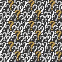 Questions marks seamless pattern. Hand drawn sketched doodle signs, grunge textured retro background. Vintage typography design print, vector illustration