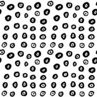 Dibujado a mano pincel negro círculos y puntos de patrones sin fisuras, ilustración vectorial vector