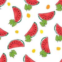 Water Melon Hand drawn Seamless Pattern Vector Illustration.