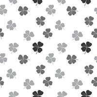 Clover leaf hand drawn doodle seamless pattern vector illustration. St Patricks Day symbol, Irish lucky shamrock background.