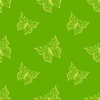 Butterfly seamless pattern. Ornamental hand drawn sketched colorful  vector illustration