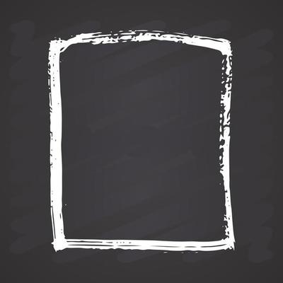 Frame or text box, grunge textured hand drawn elements set, vector illustration on chalkboard background
