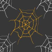 Spider web seamless pattern vector illustration. Hand drawn sketched web background