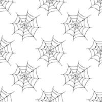 Spider web seamless pattern vector illustration. Hand drawn sketched web background