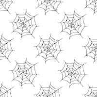 Spider web seamless pattern vector illustration. Hand drawn sketched web background