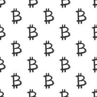 Bitcoin sign icon brush lettering seamless pattern, Grunge calligraphic symbols background, vector illustration