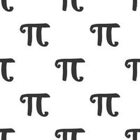 Pi symbol seamless pattern vector illustration. Hand drawn sketched Grunge mathematical signs and formulas, Vector illustration