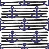 Anchor on Lines Seamless Pattern Vector Illustration