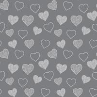 Seamless pattern with hand drawn doodle hearts, vector illustration, Abstract background
