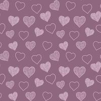 Seamless pattern with hand drawn doodle hearts, vector illustration, Abstract background