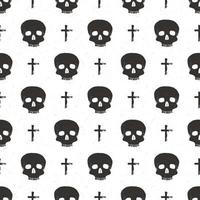 Skull and cross sumbol seamless pattern, hand drawn sketch vector illustration