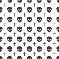 Skull and cross sumbol seamless pattern, hand drawn sketch vector illustration