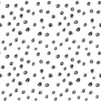 Dibujado a mano pincel negro círculos y puntos de patrones sin fisuras, ilustración vectorial vector