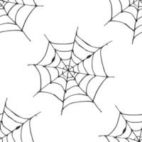 Spider web seamless pattern vector illustration. Hand drawn sketched web background