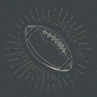 fútbol, etiqueta vintage de pelota de rugby, boceto dibujado a mano, insignia retro con textura grunge, estampado de camiseta de diseño de tipografía, ilustración vectorial vector