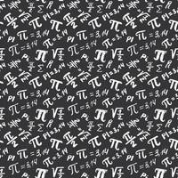 Pi symbol seamless pattern vector illustration. Hand drawn sketched Grunge mathematical signs and formulas, Vector illustration