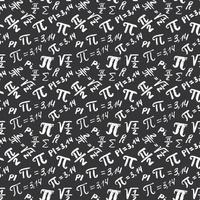 Pi symbol seamless pattern vector illustration. Hand drawn sketched Grunge mathematical signs and formulas, Vector illustration