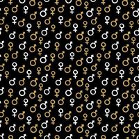 Mars and Venus seamless pattern vector illustration. Hand drawn sketched doodle gender background