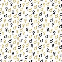 Mars and Venus seamless pattern vector illustration. Hand drawn sketched doodle gender background