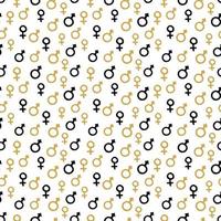 Mars and Venus seamless pattern vector illustration. Hand drawn sketched doodle gender background