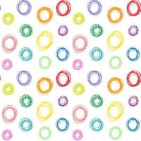 Círculos coloridos dibujados a mano de patrones sin fisuras, ilustración vectorial vector