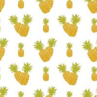 Fruit background Seamless pattern with hand drawn sketch pineapple vector illustration