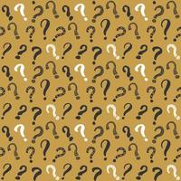 Questions marks seamless pattern. Hand drawn sketched doodle signs, grunge textured retro background. Vintage typography design print, vector illustration.
