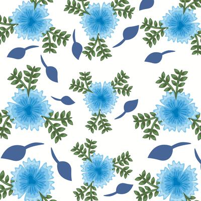 Flowers color blue pattern detailed style