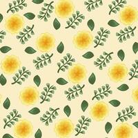 Flowers color yellow pattern detailed style vector