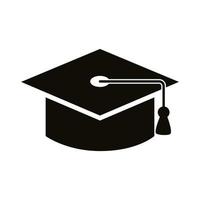 graduation hat silhouette style icon vector