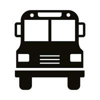 icono de estilo de silueta de escuela de autobús vector