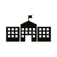 school building silhouette style icon