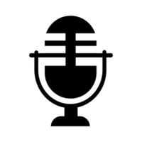 microphone audio silhouette style icon vector