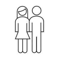 family parents couple figures style line icon vector