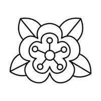 summer flower line style icon vector