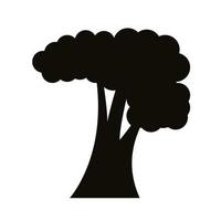 leafy tree silhouette style icon vector