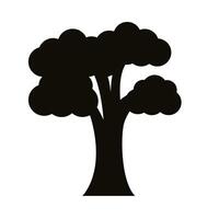 icono de estilo de silueta de árbol frondoso vector