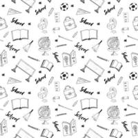 School seamless pattern HandDrawn Doodles, Vector Illustration