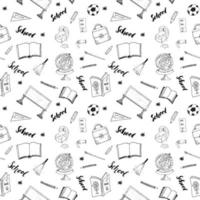 School seamless pattern HandDrawn Doodles, Vector Illustration