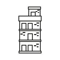 building facade line style icon vector