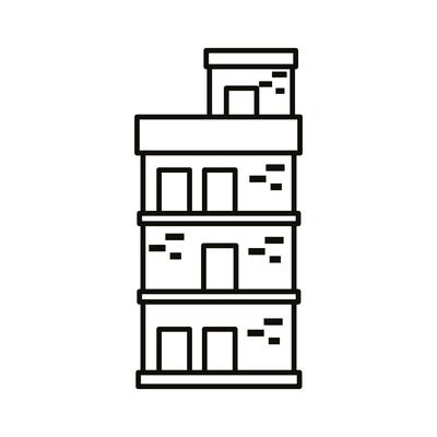 building facade line style icon